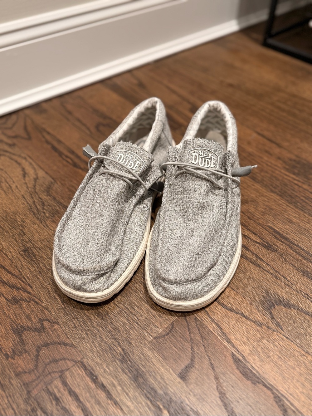 Hey Dude Grey Canvas Slip-On Moccasin Sneakers